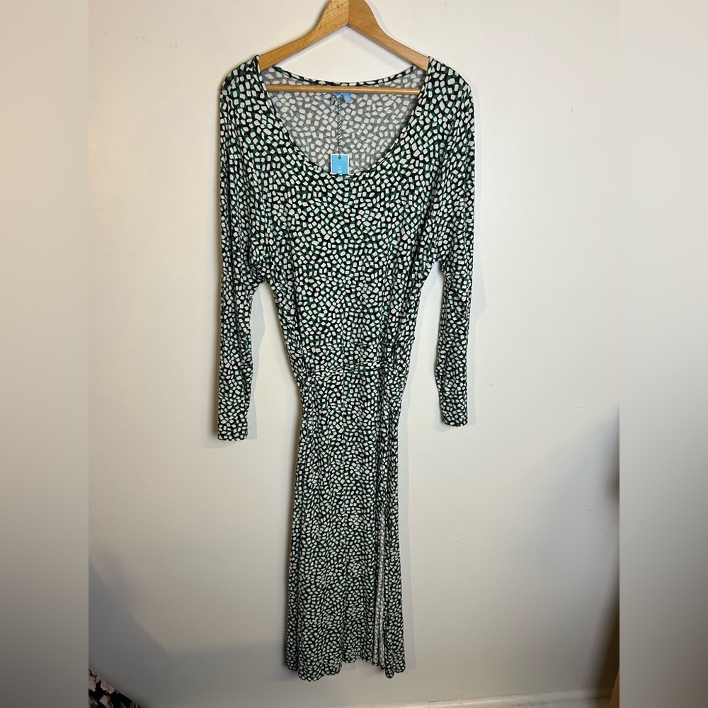 NWT Draper James Robin Long Sleeve Modi Dress Plus Size 1X Novelty Print Stretch